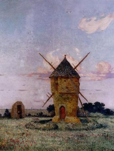 unknow artist Windmill near Guerande Spain oil painting art